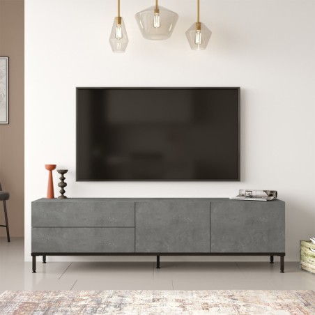 Mueble TV LV6-RL negro plata