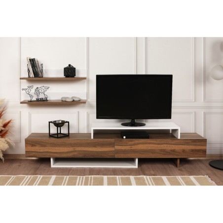 Mueble TV con estante NirvanaTeak teca blanco