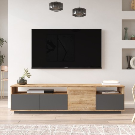 Mueble TV FR5-AA pino atlántico antracita - 956LCS1605