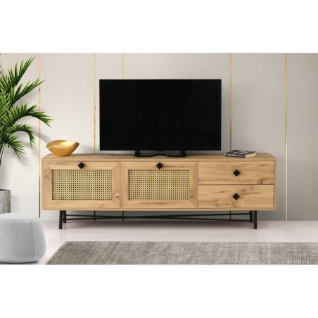 Mueble TV Hapsiyas 180 roble negro - 854KLN3038