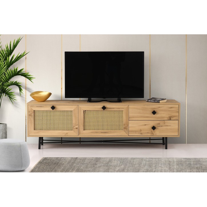 Mueble TV Hapsiyas 180 roble negro