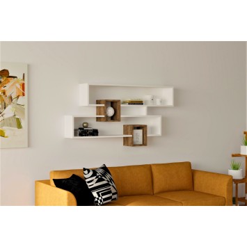 Estante de pared Karen blanco nogal - 835PUQ1607