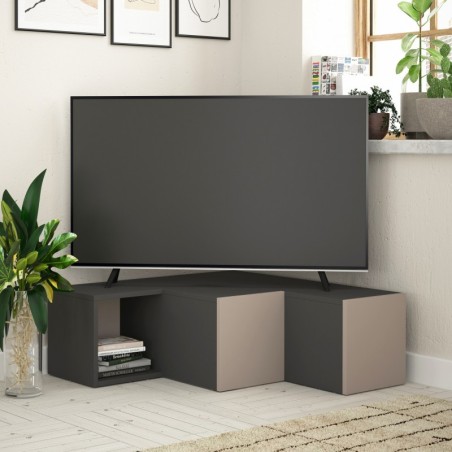 Mueble TV Compact antracita marrón claro