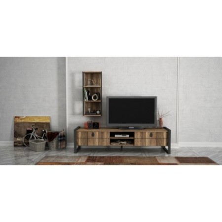 Mueble TV con estante Lost nogal - 756FRN3057