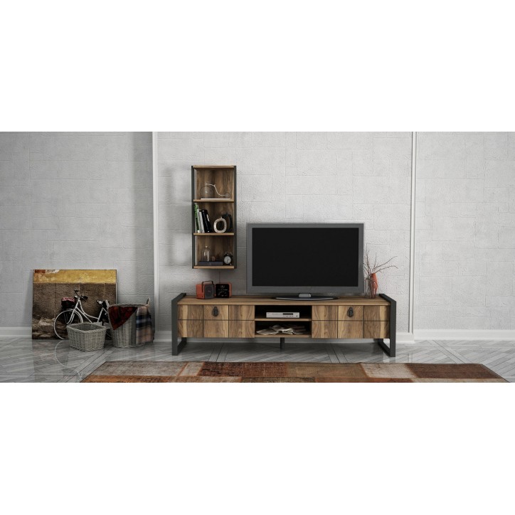 Mueble TV con estante Lost nogal