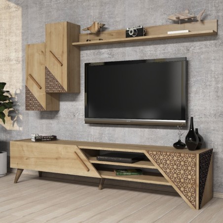 Mueble TV con estante Beril roble - 845HCT3004