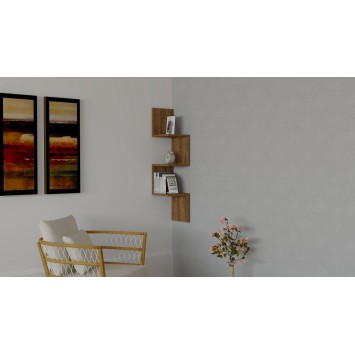 Estante de pared Zikzak nogal - 835PUQ1634