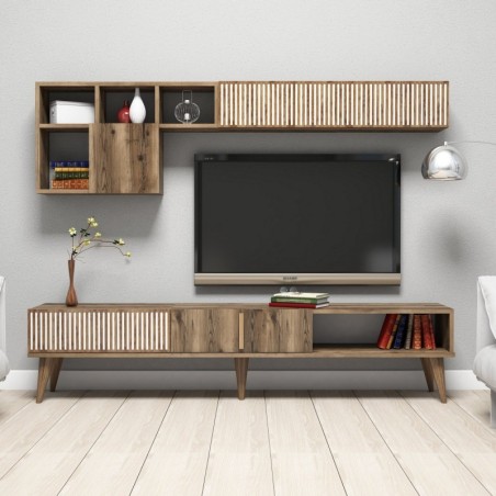 Mueble TV con estante Milan nogal