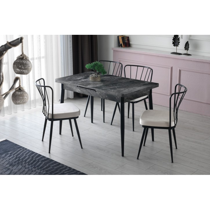 Mesa de comedor extensible Ay-1182 antracita