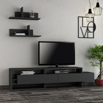 Mueble TV con estante Gara antracita - 776HMS3014