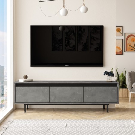 Mueble TV LV1-RL negro plata