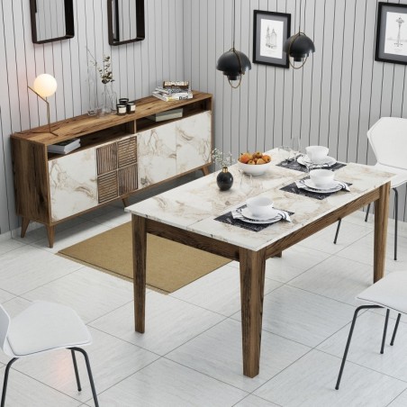 Conjunto de muebles de salón Milan 523 blanco nogal - 845HCT5281