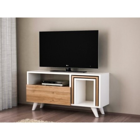 Mueble TV con estante Novella K2 nogal blanco - 756FRN3013