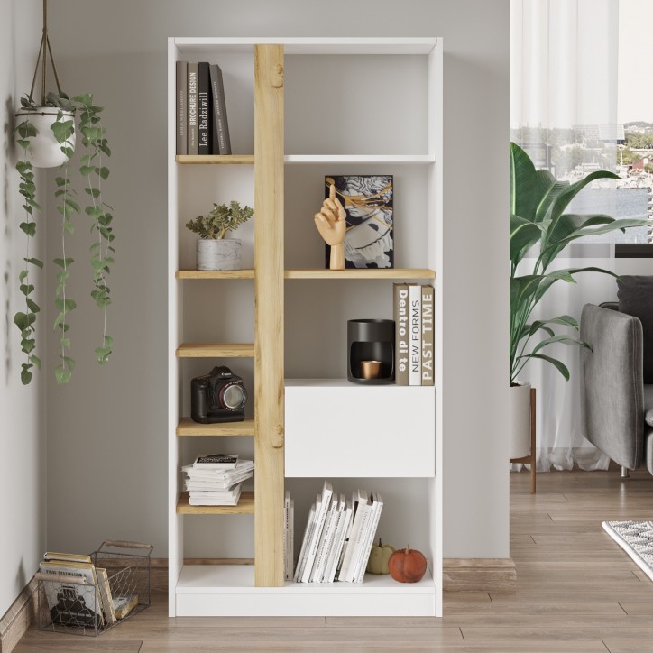 Librería LV21-WK roble blanco