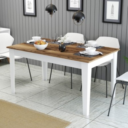 Mesa comedor Milan 520 blanco nogal - 845HCT1408