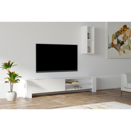 Mueble TV con estante Naz blanco