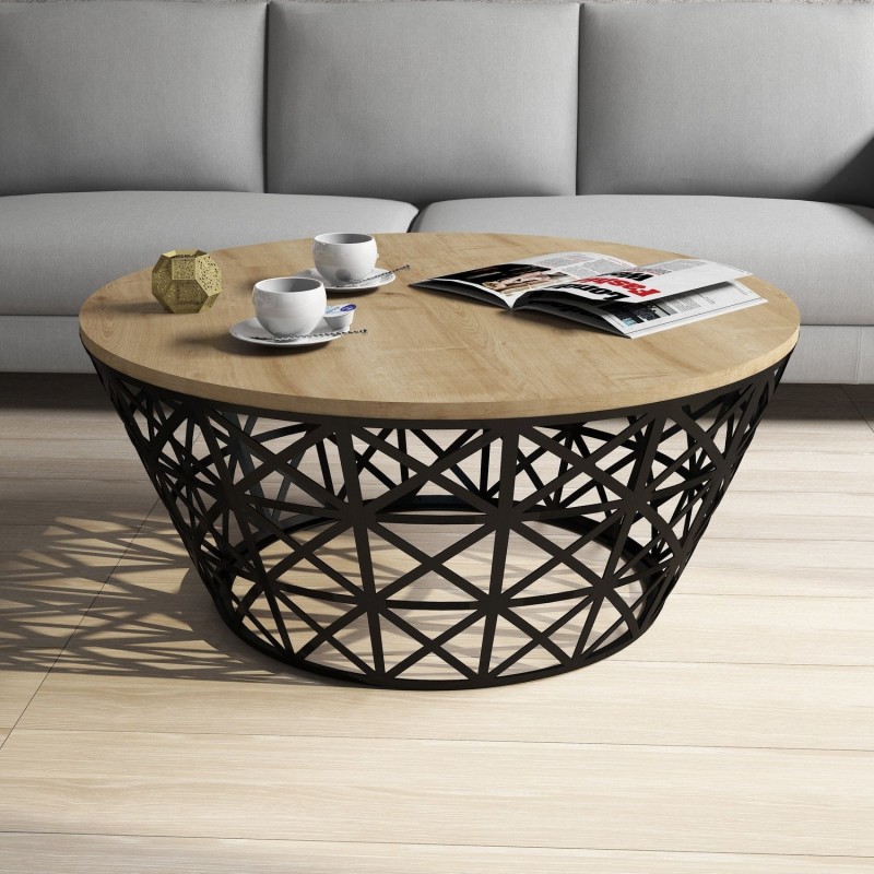 Mesa de centro Stil Metal Ferforje roble negro - 845HCT5225