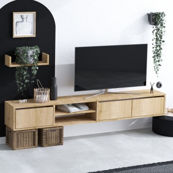 Mueble TV con estante Heka roble zafiro - 393MRD1237