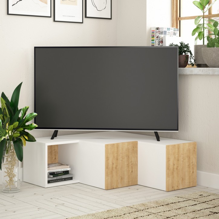 Mueble TV Compact roble blanco