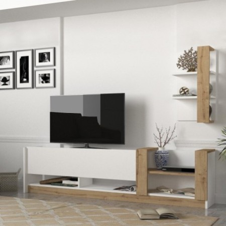 Mueble TV con estante Kazablanka zafiro blanco - 756FRN3053