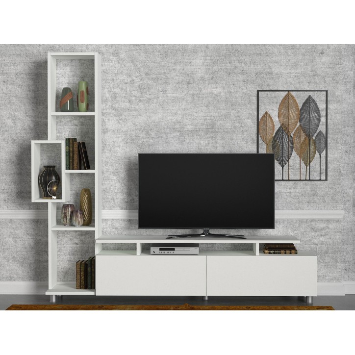 Mueble TV con estante Tulip blanco