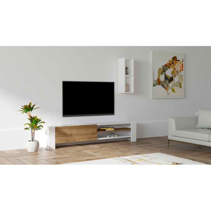 Mueble TV con estante Naz nogal