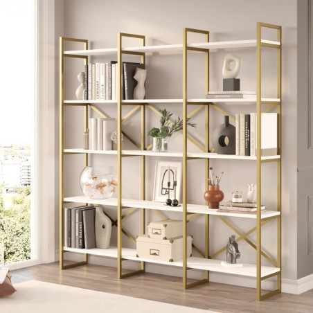 Librería VG6-W dorado blanco