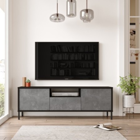 Mueble TV LV2 RL negro plata - 921YRD1104