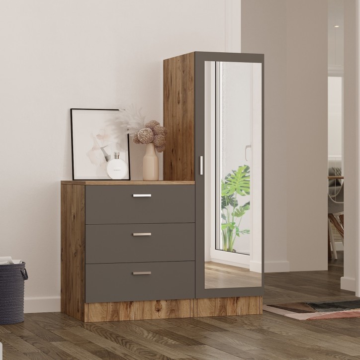 Mueble auxiliar CC6-AA pino atlántico antracita