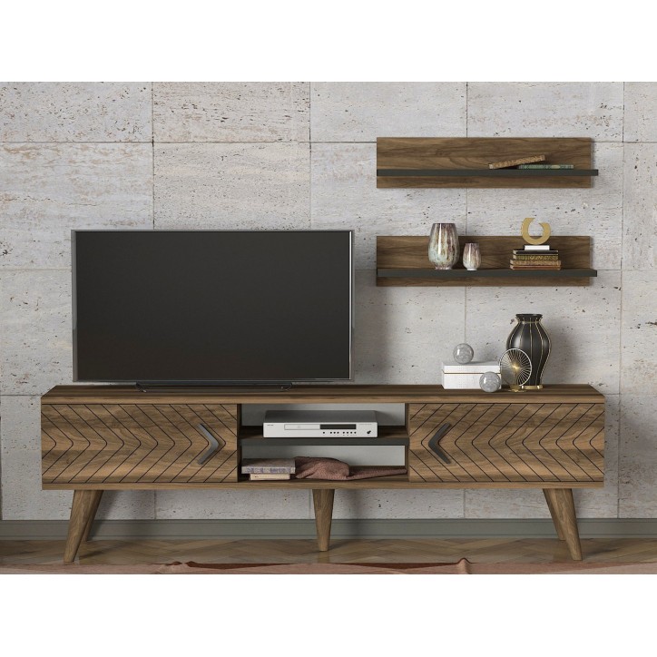 Mueble TV con estante Legato nogal