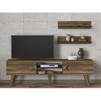 Mueble TV con estante Legato nogal - 804TRH3016