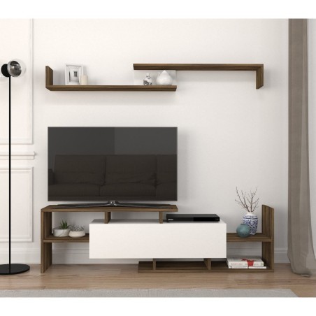 Mueble TV con estante Dream nogal blanco - 745DCD3018