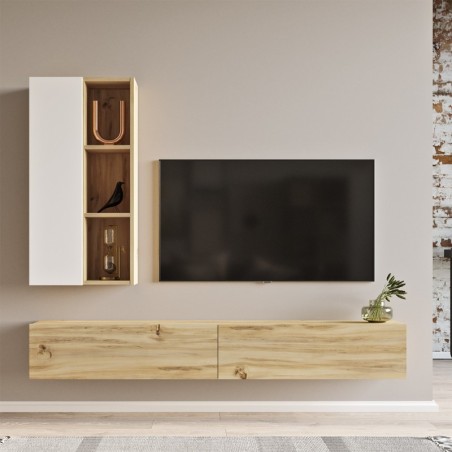 Mueble TV con estante LV10 WK roble blanco - 921YRD1119