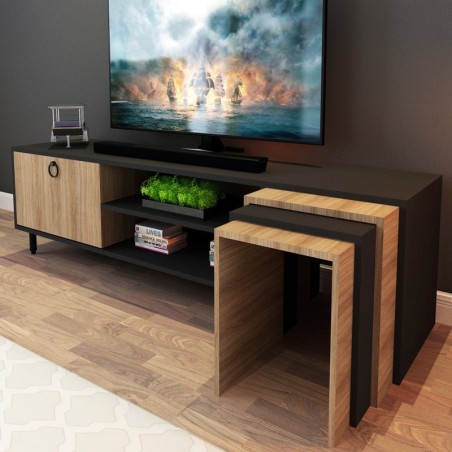 Mueble TV Zigon Sehpalı L503 roble negro