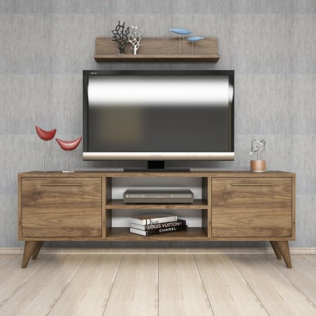 Mueble TV con estante Senfoni 1116 nogal - 389MZA1116