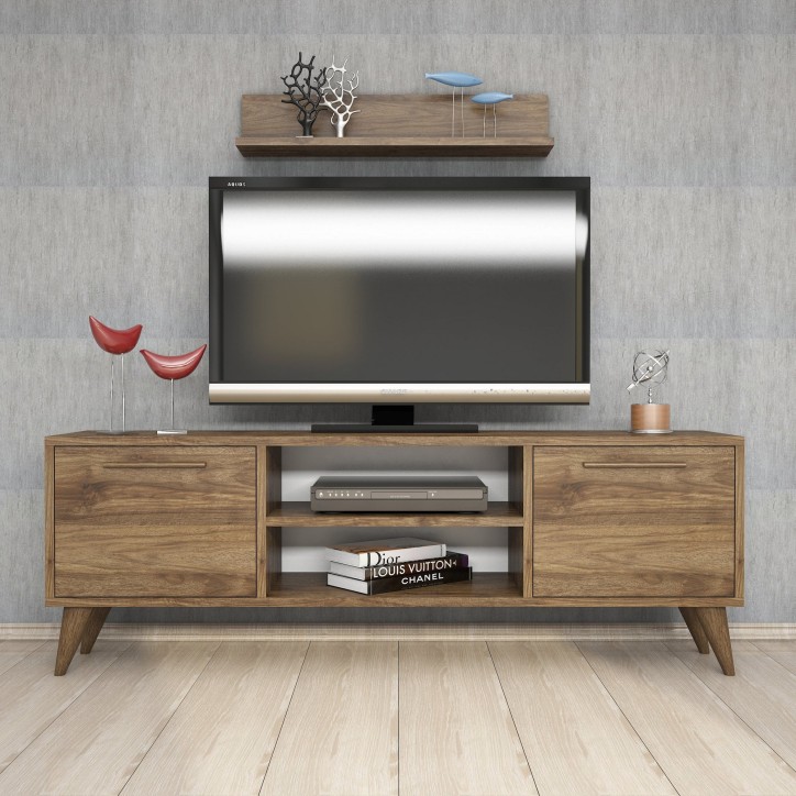 Mueble TV con estante Senfoni 1116 nogal