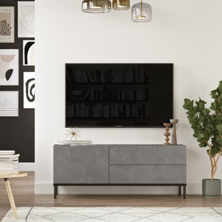 Mueble TV LV5-RL negro plata