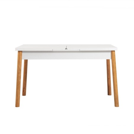 Mesa de comedor extensible Santiago Masa pino atlántico blanco