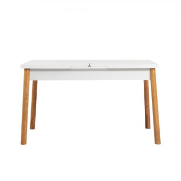 Mesa de comedor extensible Santiago Masa pino atlántico blanco - 869VEL5224