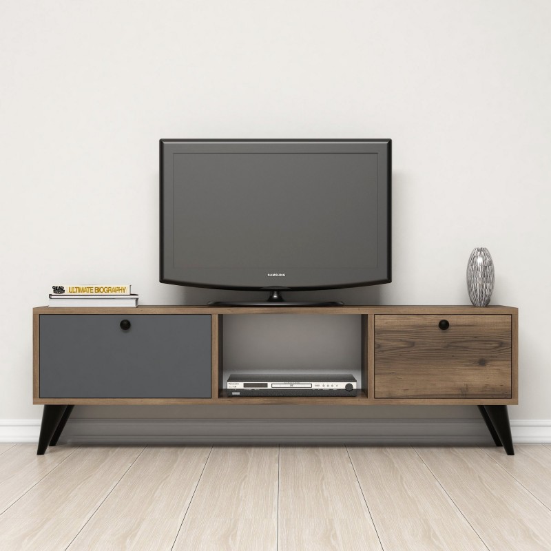 Mueble TV Serenat 1214 antracita negro nogal - 389MZA1121