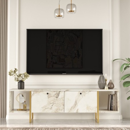 Mueble TV VG30-GE dorado blanco