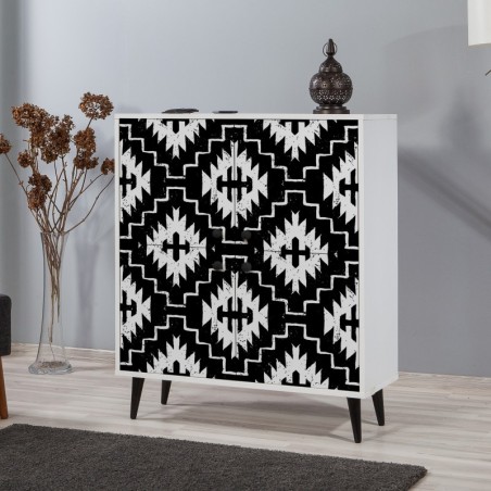 Mueble auxiliar Multilüx Swan blanco negro - 869VEL3989