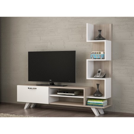 Mueble TV con estante Ceren córdoba blanco