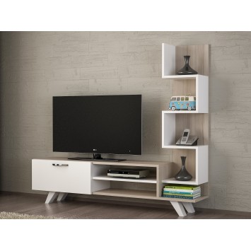 Mueble TV con estante Ceren córdoba blanco - 731WAT3043