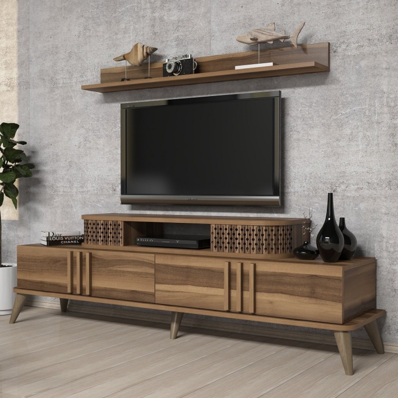 Mueble TV con estante Eylül-nogal - 845HCT3059