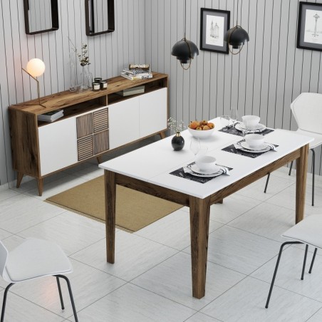 Conjunto de muebles de salón Milan 522 blanco nogal