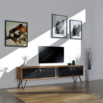 Mueble TV Side pino atlántico negro - 835PUQ5033