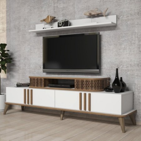 Mueble TV con estante Eylül blanco - 845HCT3060