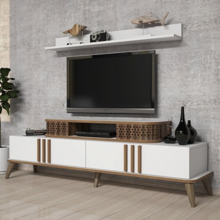 Mueble TV con estante Eylül blanco - 845HCT3060