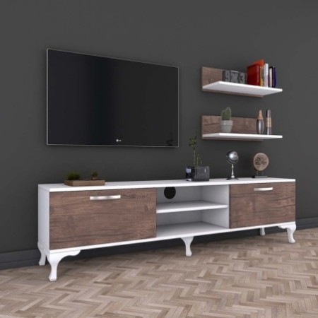 Mueble TV con estante A4-55 nogal blanco - 893RAN3113